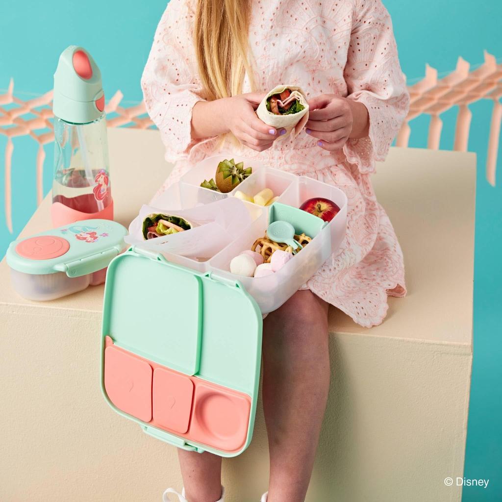Lunch Large Capacity Picnic Lunch Box for Includes Ice Dishwasher Safe Box with Little Mermaid Free B.box Box, (2L), 3-4 People, Leak-Resistant,