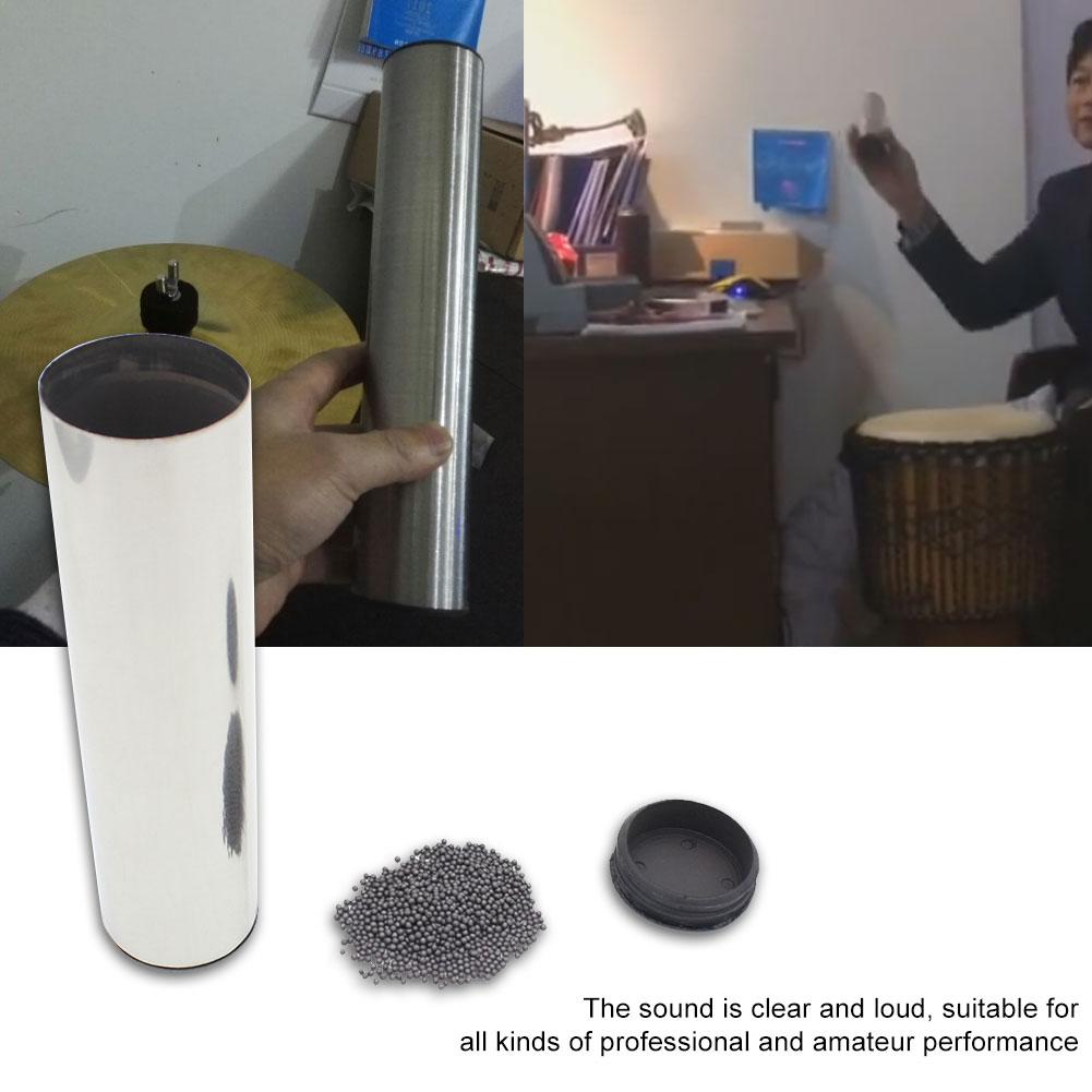 Portable Stainless Steel Cylinder Sand Shaker Musical Rhythm Percussion Instruments(Silver)