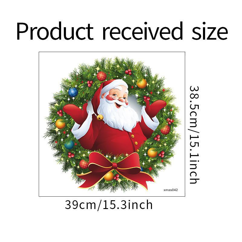 Festive Christmas Wreath & Flowers Self-Adhesive Wall and Door Sticker