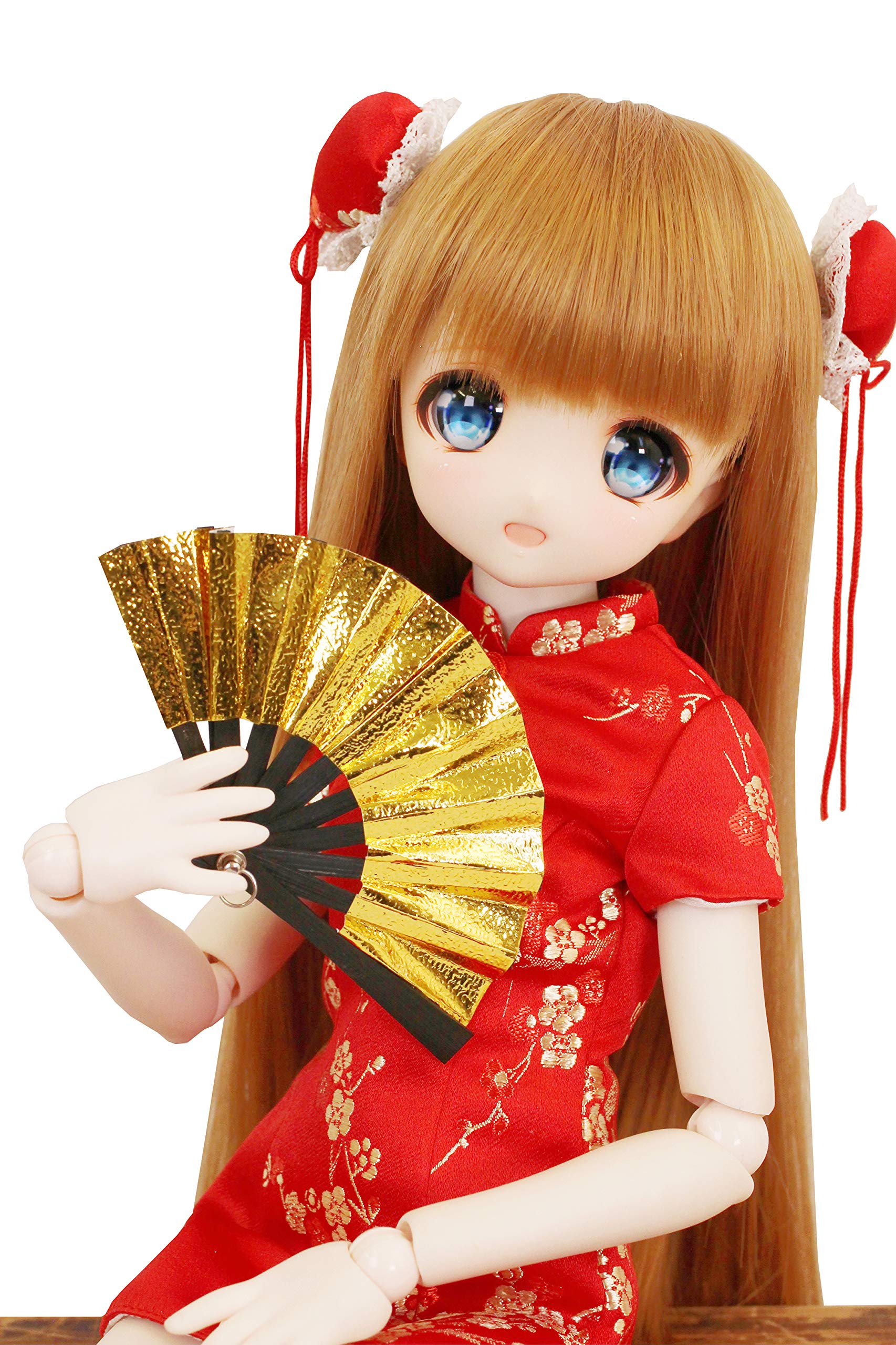 

MDD MSD compatible doll perfect set of 2 fans Gold Fan length 6cm 40cm Doll BJD Doll clothes [Petite Marie] 1/3 1/3 [Petite Marie] [No.0091] золотой