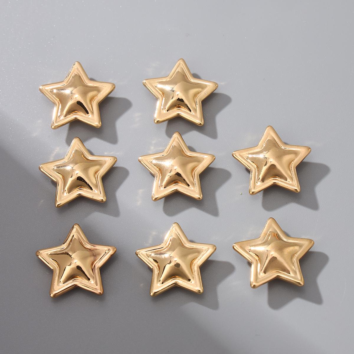 

10 шт. 20 мм поверхность выпуклая пентаграмма металлический стержень пуговицы для рубашки костюм свитер шапки декор швейные пуговицы Diy аксессуары для одежды 20mm золотистый