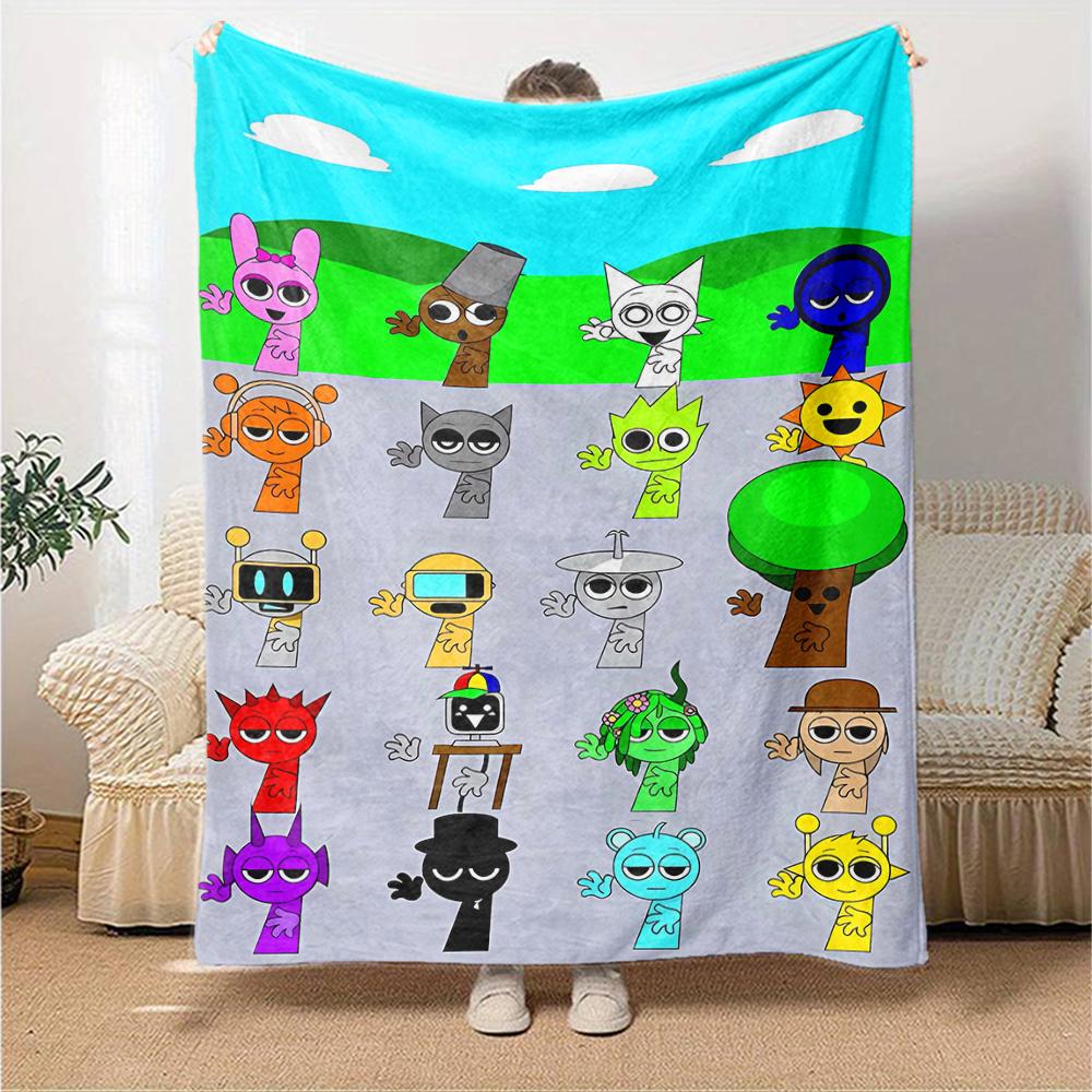 1pc SPRUNKI9 Blanket, Gift, for Men and Women, Soft Blanket, Good for Sofa Bed Couch Travel, Lightweight Flannel Blanket