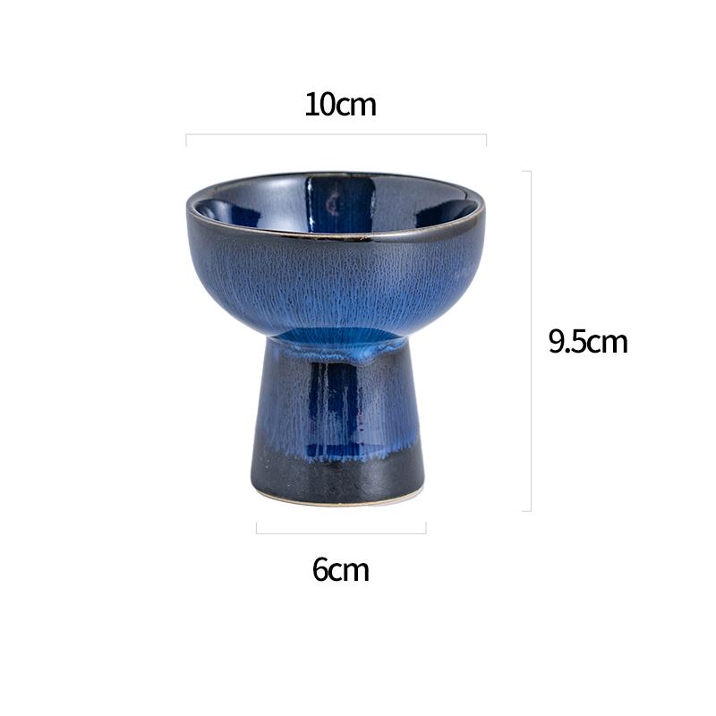 Keramikschale mit hohem Fuß, Retro-Ofenwechsel, Eisschale, Dessertschale, Joghurtbecher, Molekularküche, kreatives Hotelgeschirr