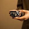 Black Glazed Silver Patterned Teacup Creative Tea Bowl Cute Cup Tea-tasting Smelling Cup Chazhan Master Cups Drinkware