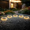 Solar Ground Light Outdoor Flat Solar Powered Disc Light IP68 Waterproof Pathway Light for Garden Yard Lawn Walkway Driveway Landscape Lighting