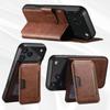 iPhone 17 Pro Flip Case: Card Slot, Magnetic, 3-in-1 Wireless Charger Stand, Leather S25U