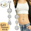 Titanium Steel Navel Stud with Water-drop Zirconia Piercing Jewelry