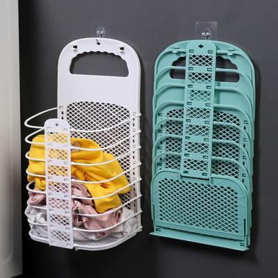 Foldable Dirty Clothes Basket Wall-Mounted Laundry Hamper Large Capacity Hollow Design Dirty Clothes Hamper Organizer
