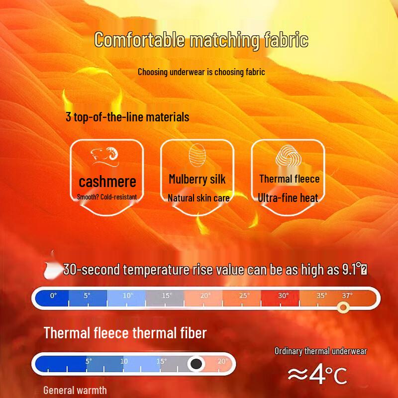 Mao Ren Women's Cashmere Silk Blend Thermal Underwear Set