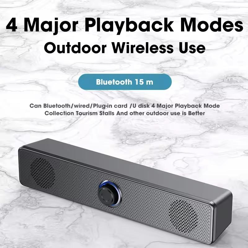PC Soundbar Wired and Wireless Bluetooth Speaker USB Powered Soundbar for TV PC Laptop Gaming Home Theater Surround Audio System