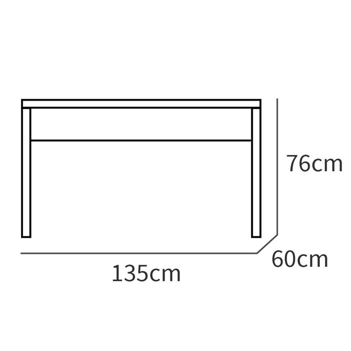 Bureau, Table Informatique Bureau, Pieds en Métal 76x135x60cm, USB Intégré Briebe Smuk Bois 804247