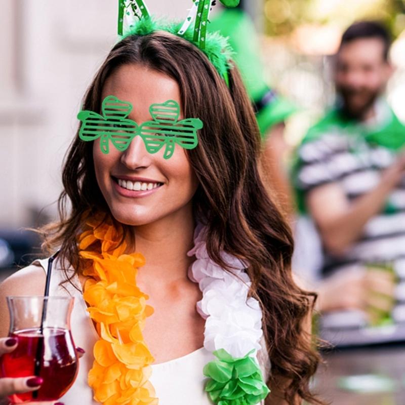 Green Costume Accessories for StPatrick Day Headband Necklace Wristband Irish National Day Celebration Festival Props