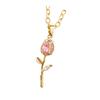 Elegant Tulips Pendant Necklace Gold Crystals Floral Jewelry Statement Pieces for Women Romance Wedding Accessory