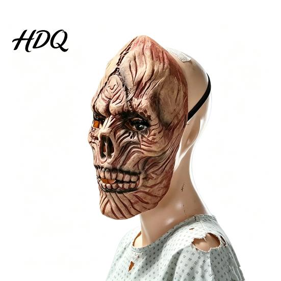 Vintage Blood Stained Masque Scary Halloween Masque, Horror Full Face Latex Haunted House Prop for Costume, Cosplay Party, Breathable Costume