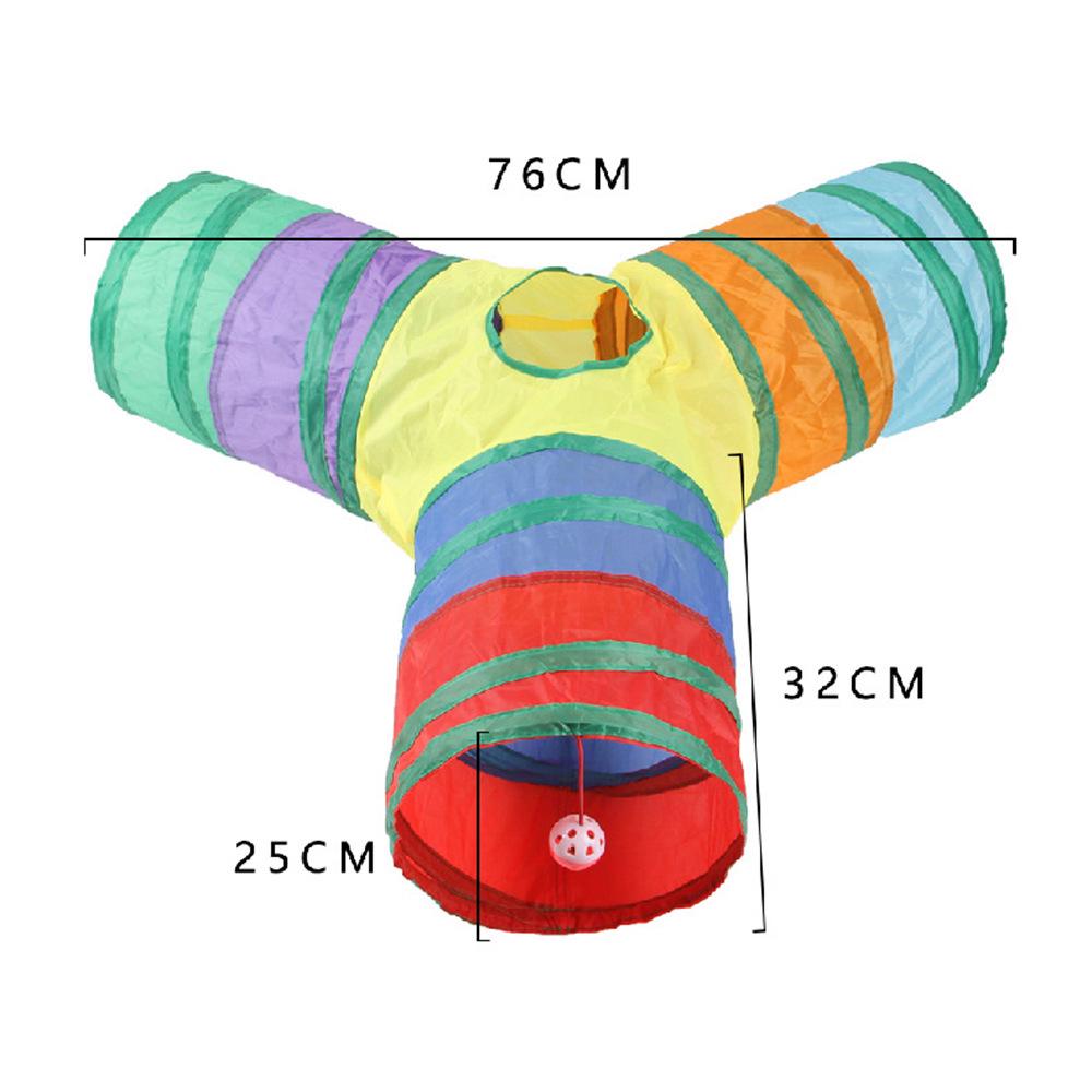 Foldable Rainbow Cat Tunnel: Interactive Cross-Border Play Tube for Cats