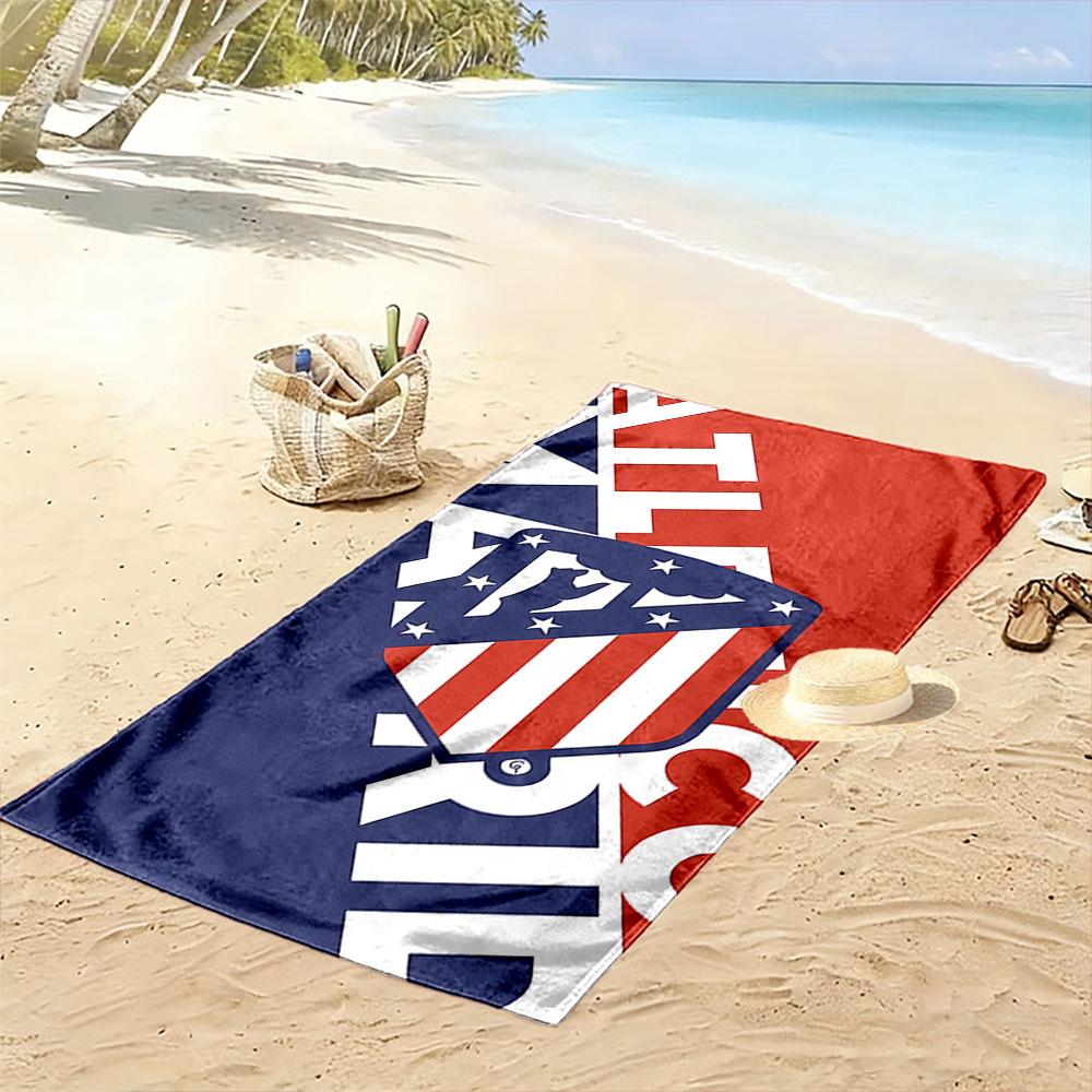 Atletico Madrid Team Logo Beach Towel Quick-drying for Travel Outdoor Sports Jogging Beach and Swimming