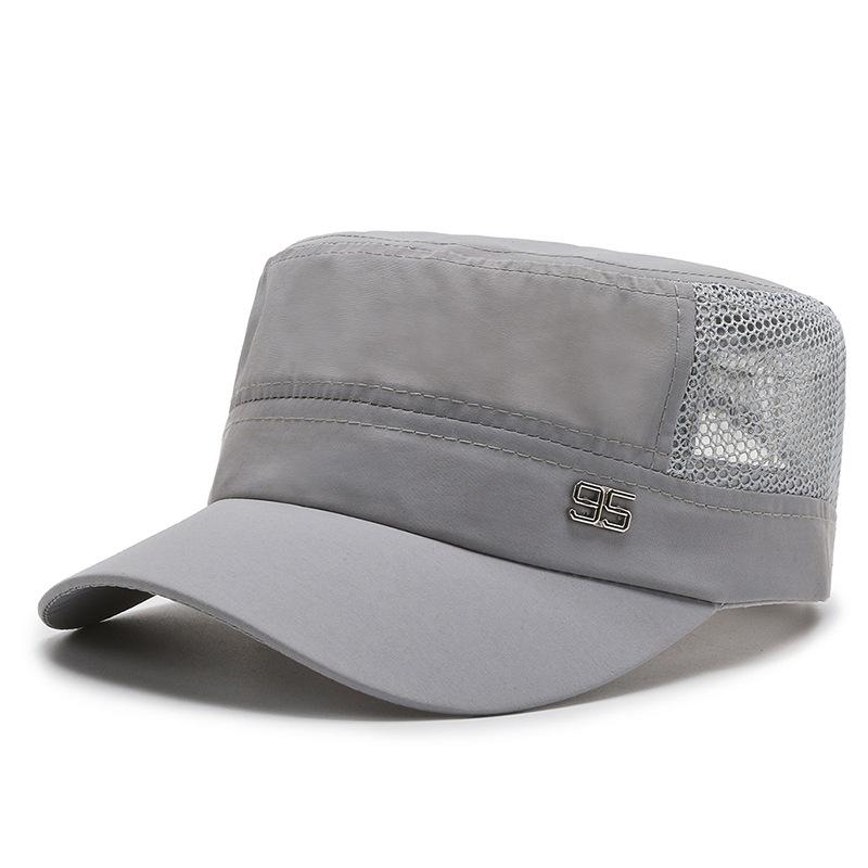 New Spring and Summer Men's Mesh Hat, Thin Breathable Middle-aged and Elderly Hat, Sunshade and Sunscreen, Casual Summer Flat Top Hat