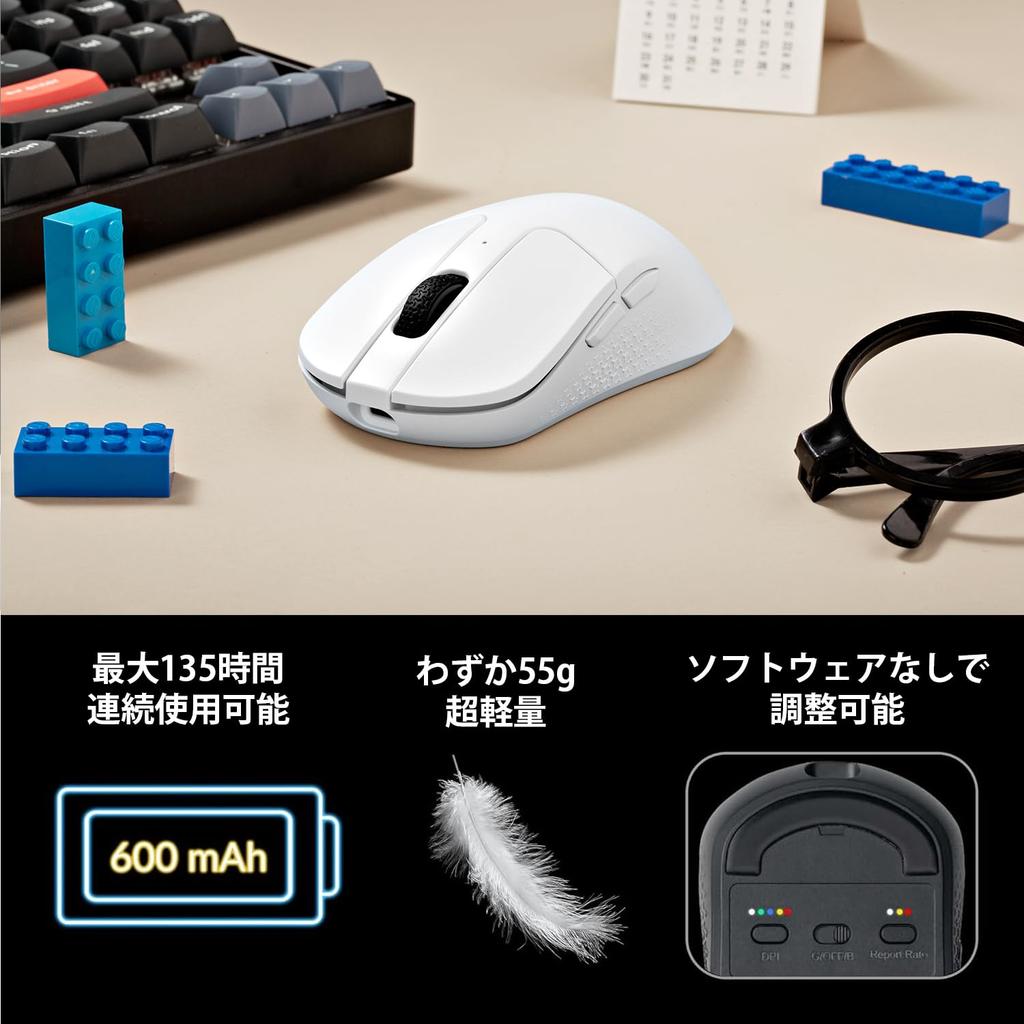 Keychron M3 Mini Sem Fio PixArt 3395 Programável Leve Design Ergonômico para e Linux Mouse 4000 Hz, Mouse 2,4 GHz/Bluetooth 5.1/Com Fio,