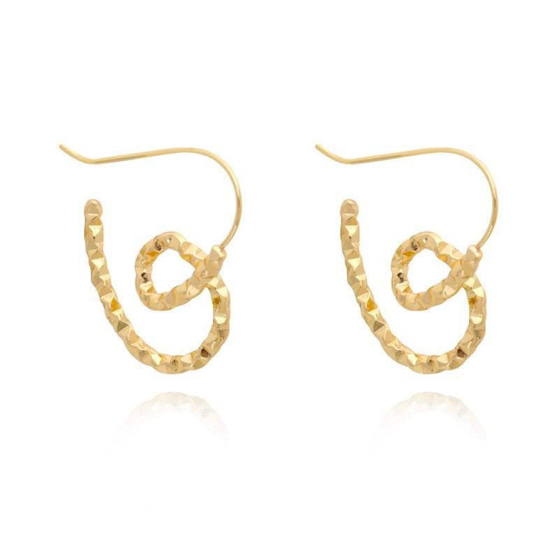 Irregular with Gold Color Heart-shaped Earrings Unusual Jewelry Sets for Women's Fashion Accessories