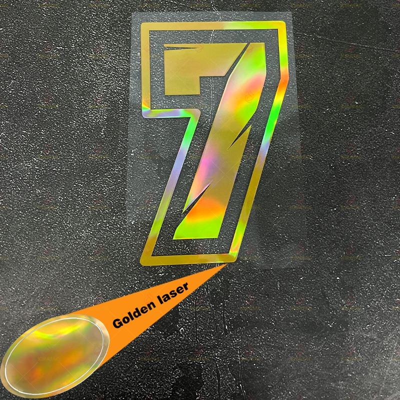1PC Gold Laser Number 0 To 9 Motorcycle Stickers Waterproof for Motorcycle Helmet Fairing Tailbox Car Body Universal Vinyl Decal