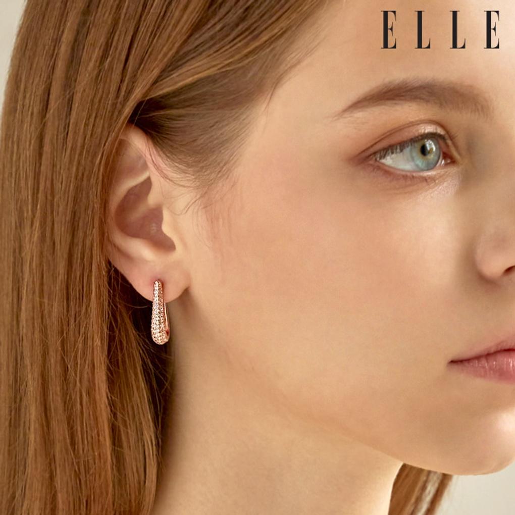 14K Luxury Cubic One-Touch Earrings (Gold Pin) ELGPEE412