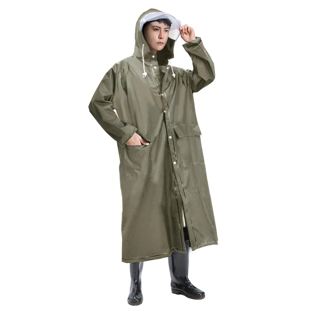Jerise Raincoat with Clear Rain Large Backpack Super Rainwear for Motorcycles and Long Rain Waterproof and and Raincoat for Rainy Heavy and More