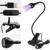 3W LED Ultraviolet Light 4 Dimmable Brightness Desk Lamp Flexible Gooseneck Light USB-powered UV Gel Curing Lamp for Fluorescent
