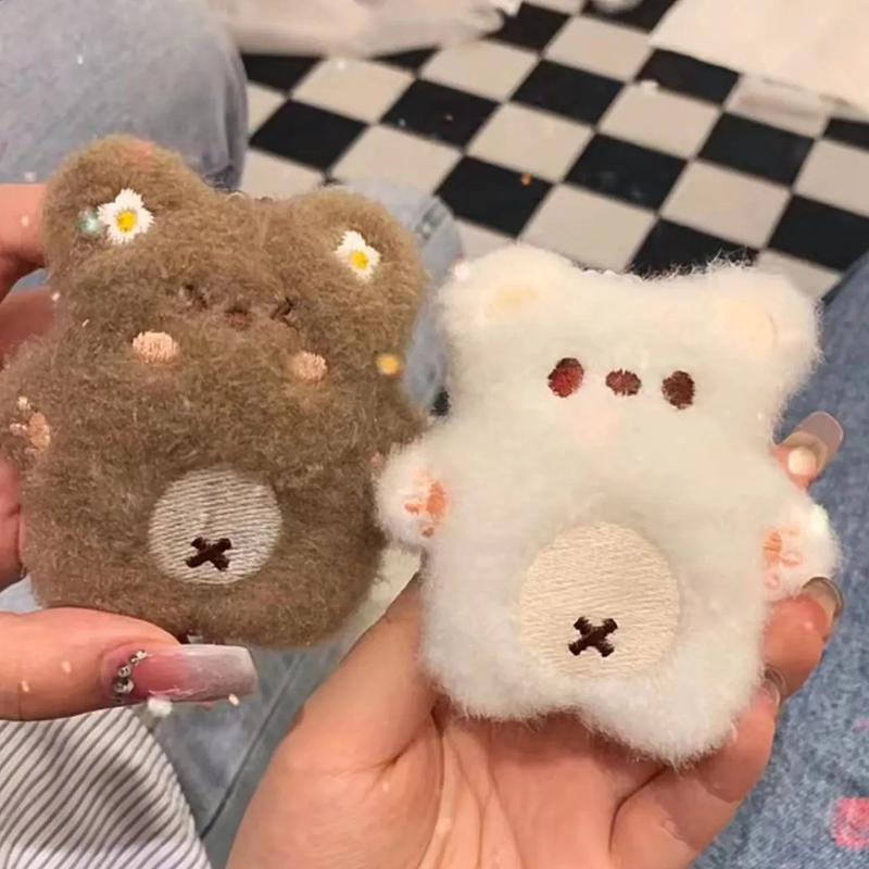 Cute Plush Squeak Little Bear Keychain Toy Stuffed Animal Bear Doll Pendant Backpack Bag Car Keyring Pendant Girl Gifts