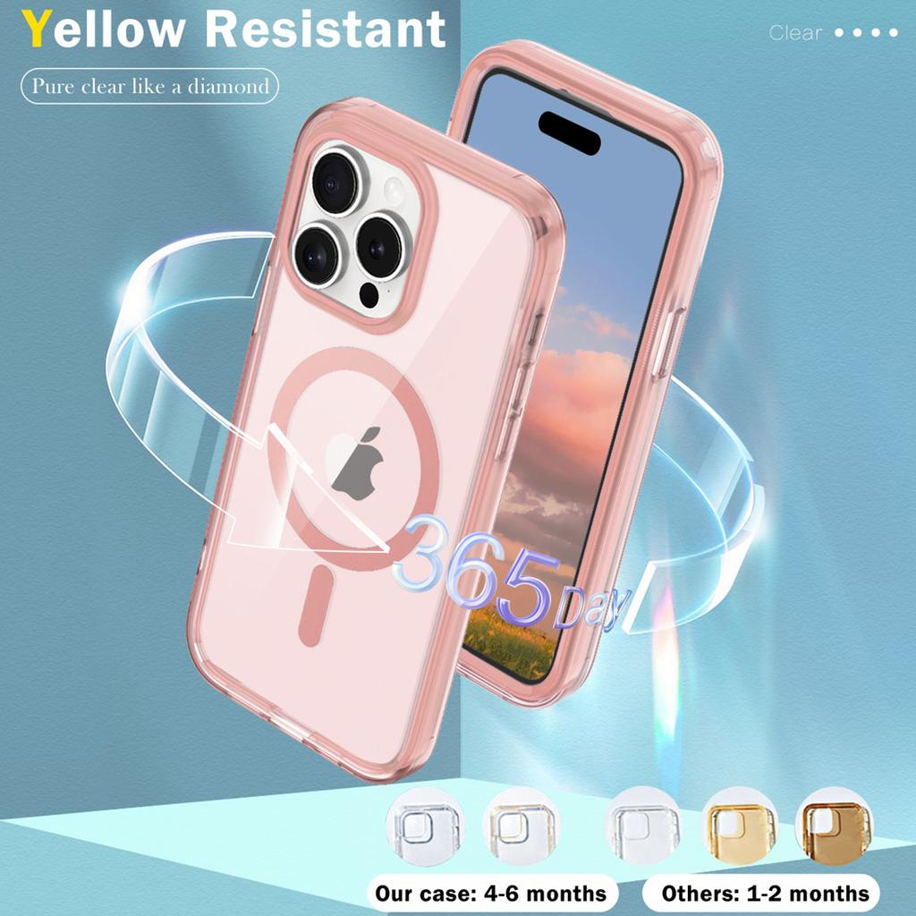 For iPhone 15 Pro Max Case Compatible with MagSafe PET Screen Film PC+TPU Cover