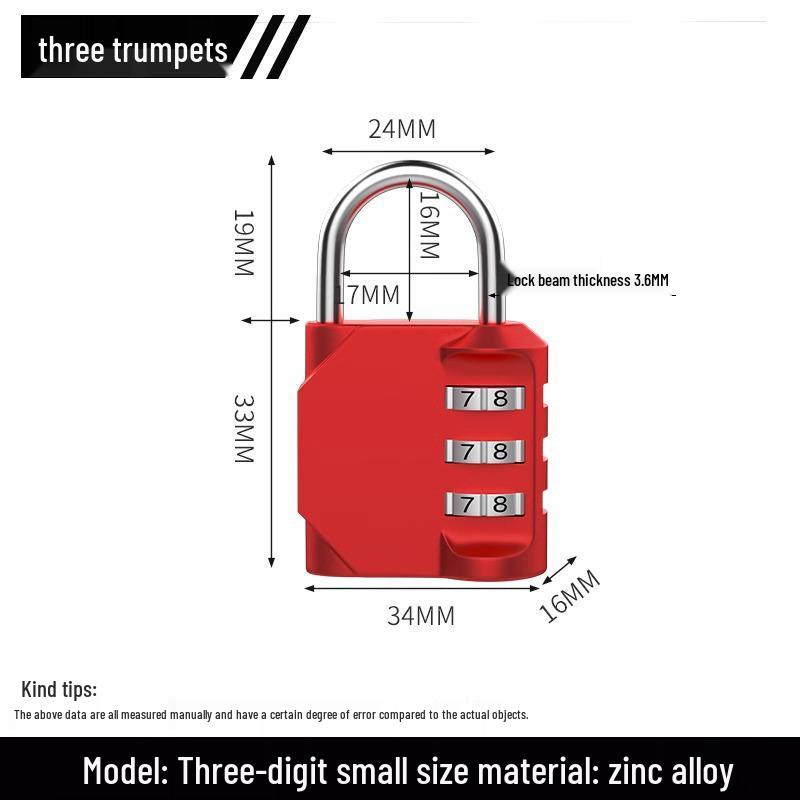 Waterproof Rustproof Anti-theft Padlock for Suitcases, Lockers, Schoolbags, Bike Frames, Helmets, and Gym.