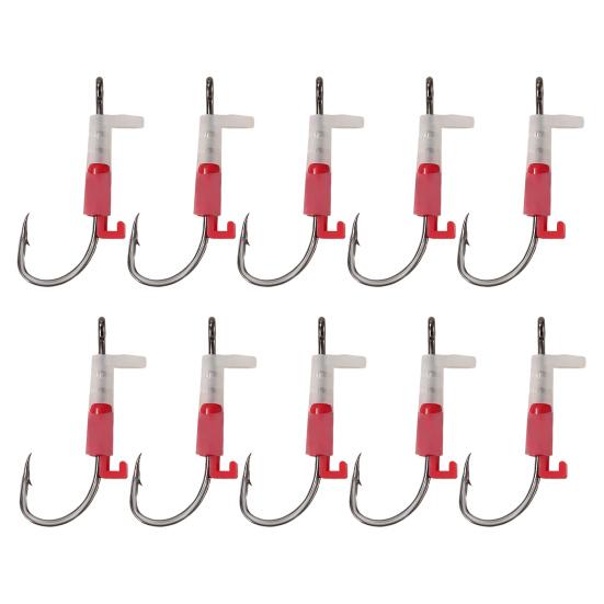 5/10Pcs Live Shrimp Fixing Hook Heavy Duty Steel Barbed Fishhook Freshwater Saltwater Catfish Bass Fishing Hook Fishing Accessories