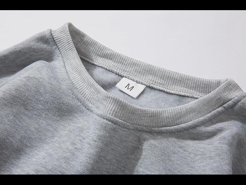 Unisex Autumn/Winter Fleece Sweatshirt & Sweatpants Set: Casual, Loose Fit