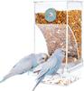 Kein Chaos Vogelfutterspender Automatischer Papageien Futterspender Tränke Acryl Samen Futterbehälter Käfig Zubehör für Kleine und Mittlere Wellensittiche