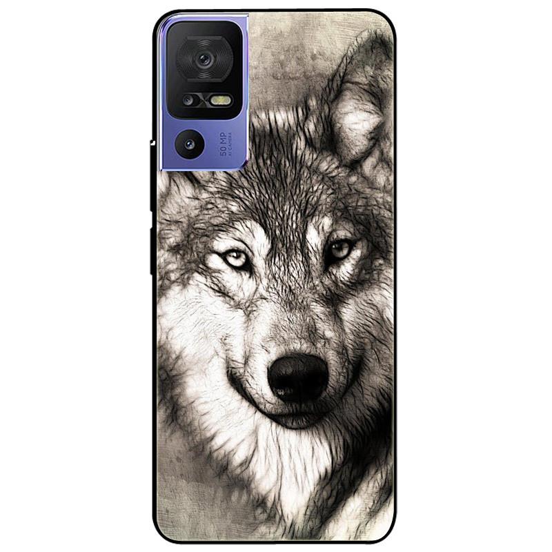 For TCL 40 SE Case 2023 Soft Silicone Protective Black Tiger Lion Funda Coque for TCL 40SE Covers TPU Bumper for TCL40se Paras