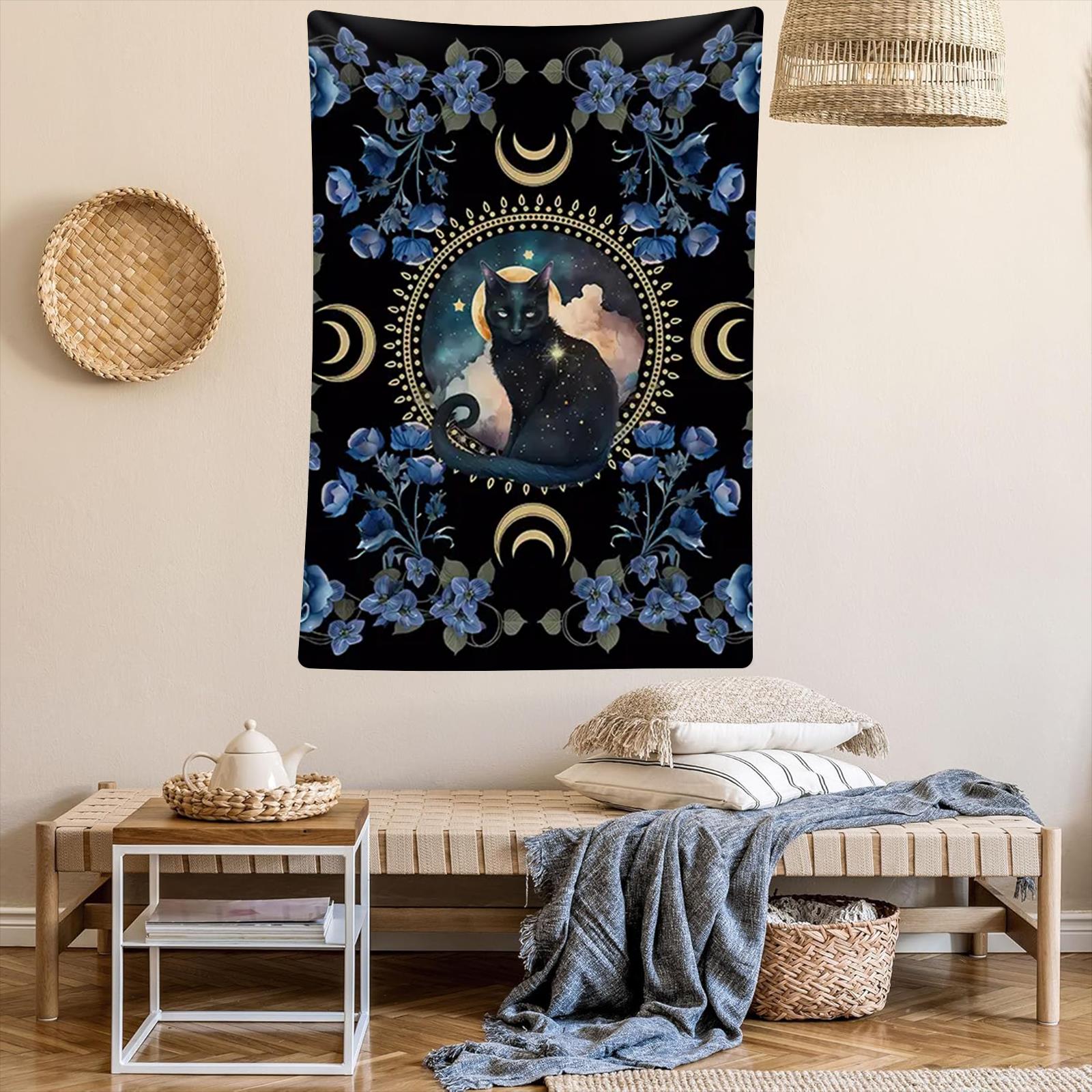 

Гобелен с картами Таро, настенное украшение, астрологическое гадание, покрывало, пляжный коврик, одеяло, настенное искусство, украшение для дома, гобелен 40x60cm