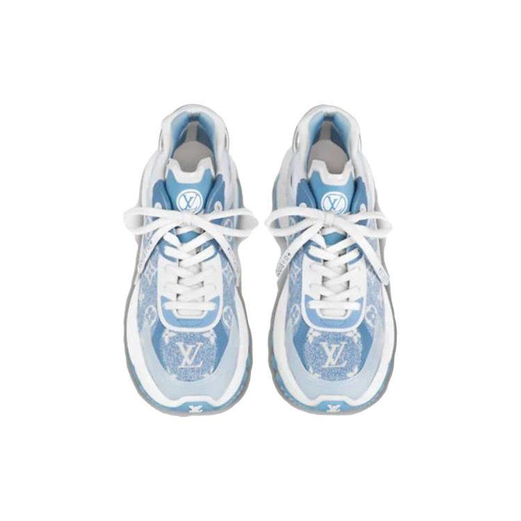 Louis Vuitton Run 55 Sneakers 'Blue Denim Monogram' Women's 1AB39N