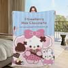 cute dog cartoon nonomochi pink Blanket Flannel warm comfort  soft plush blanket for sofa living room office bedroom travel gift