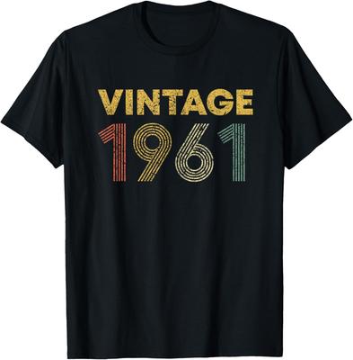 Vintage 63 Year Old Gifts Men October 1961 63th Birthday TShirt Funny Gift Clothes Men Clothing Tops Graphic T Shirts Camisas