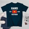 Patriotische Flagge Vietnam Gegr. 1945 Hanoi Unisex T-Shirt Shirts T-Shirt Rundhals T-Shirts Unisex Jungenkleidung 100% Baumwolle