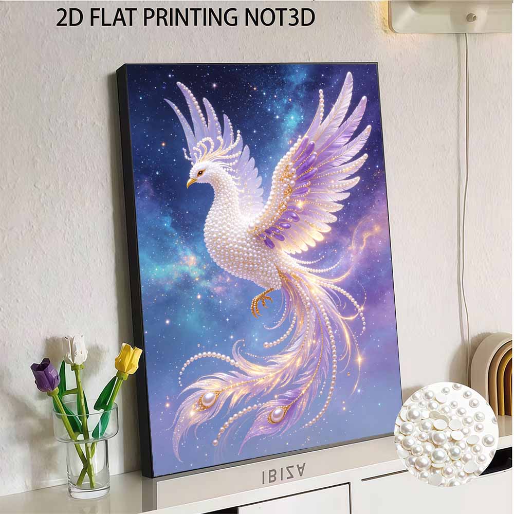 DIY Perlenkunst Phönix Malset 5D Kristall Strass Stickerei für Schlafzimmer Wohnzimmer Wanddekoration Handgemachtes Bastelset