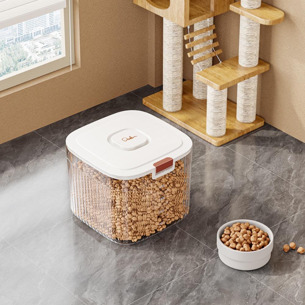 Sealed Dog Food Storage Container Transparent Pet Food Storage Barrel  Pet Supplies