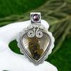 Natural Iron Tiger Eye Amethyst Engagement Bezel Wedding Pendant Sterling Silver