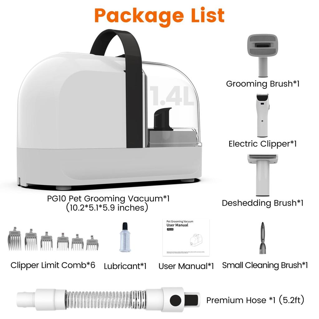 AIRROBO Dog Pet Clipper Grooming Vacuum 12000Pa Super Powerful 3 Adjustable Grooming Kit for Dogs and Automatically Removes Shed Large Capacity