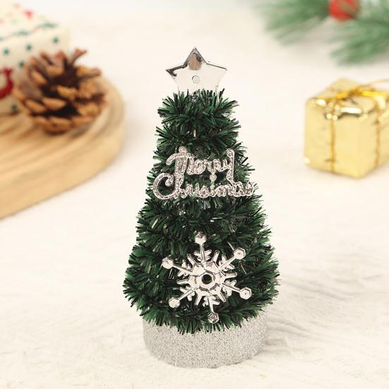 5 Inch Mini Christmas Tree Artificial Tabletop Christmas Tree Decorations with Star Tree Topper for Winter Fireplace Mantel Decor