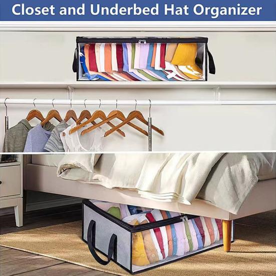 Yousheng Hat Storage Bag Baseball Caps Organizer with Reinforced Handle Zipper Closure Large Capacity Transparent Cap Holder Hat Pouch