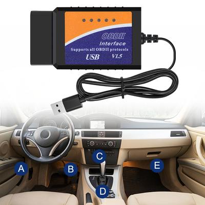 Support Most OBDII Protocols Car Diagnostic Cable Super ELM327 USB 1.5 ELM 327 USB V1.5 OBD2 Scanner With PIC18F25K80 Chip