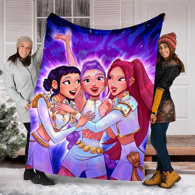 1pc KPop8 Theme Blanket - Digital Print, Polyester, Cozy for All Seasons, Perfect for Outdoor, Camping, and Travel