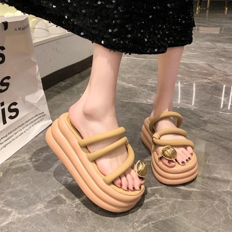 Fashion Outdoors Women Clip Toe Chunky Platform Sandals High Heels Gladiator Slippers Woman Trendy Summer Beach Leisure Flip Flops 7CM