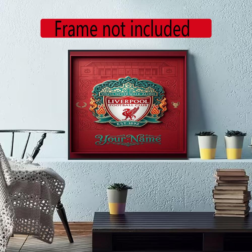 Liverpool Fc Personalized Name Round Diamond Painting Kit Diamond Embroidery Painting Rhinestones Mosaic Frameless Handwork Decoration Arts