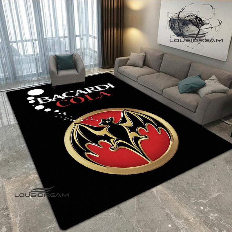Tappeto stampato con logo Bacardi Tappeto antiscivolo Tappeti da esterno Tappeto per area Tappeto decorativo per camera da letto Tappeto per camera da letto Regalo di compleanno
